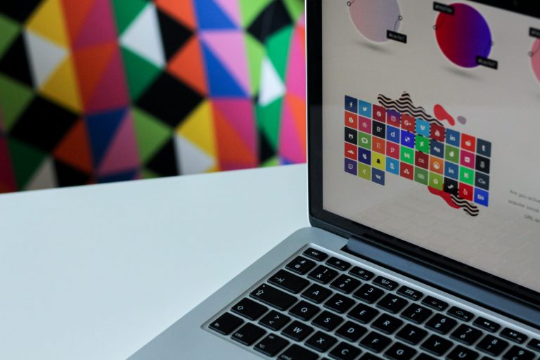 Design color palette on a laptop