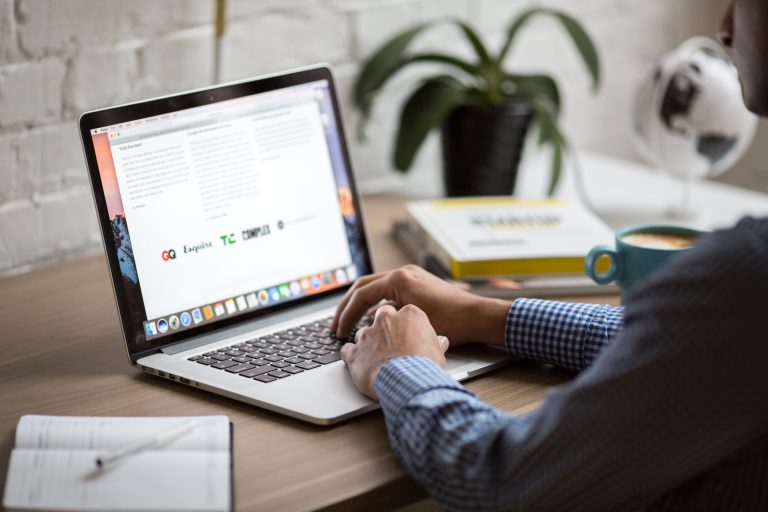 man working on email marketing