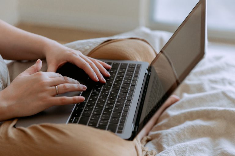 using laptop for email marketing